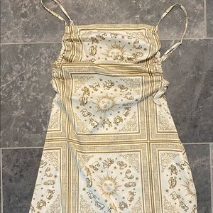 Mini gold and white dress